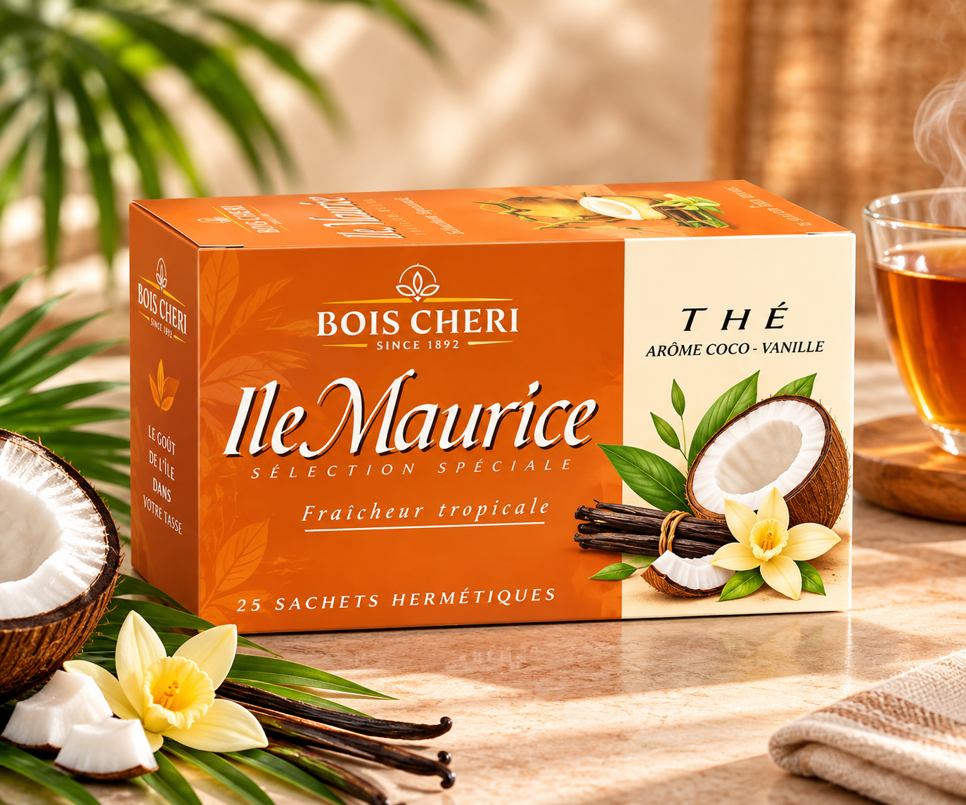 Bois Chéri Coconut & Vanilla Tea – 25 Tea Bags (50 g)