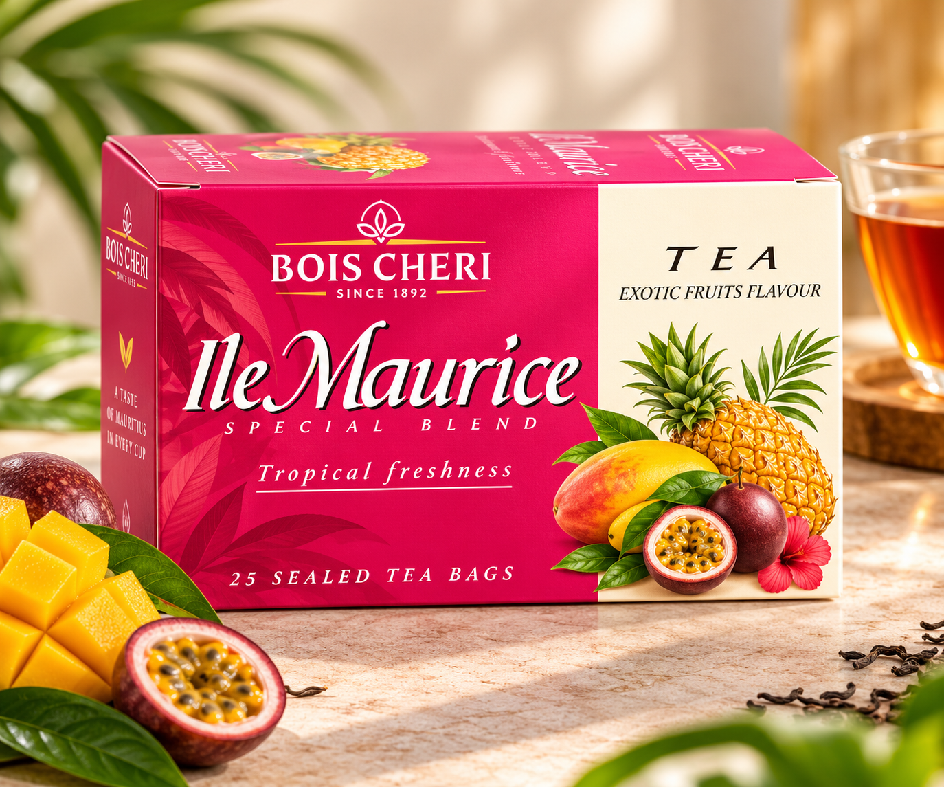 Bois Chéri Exotic Fruits Tea – 25 Tea Bags (50 g)