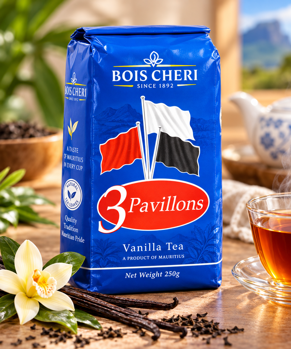 Bois Chéri 3 Pavillons Vanilla Tea – 25 Tea Bags (50 g)